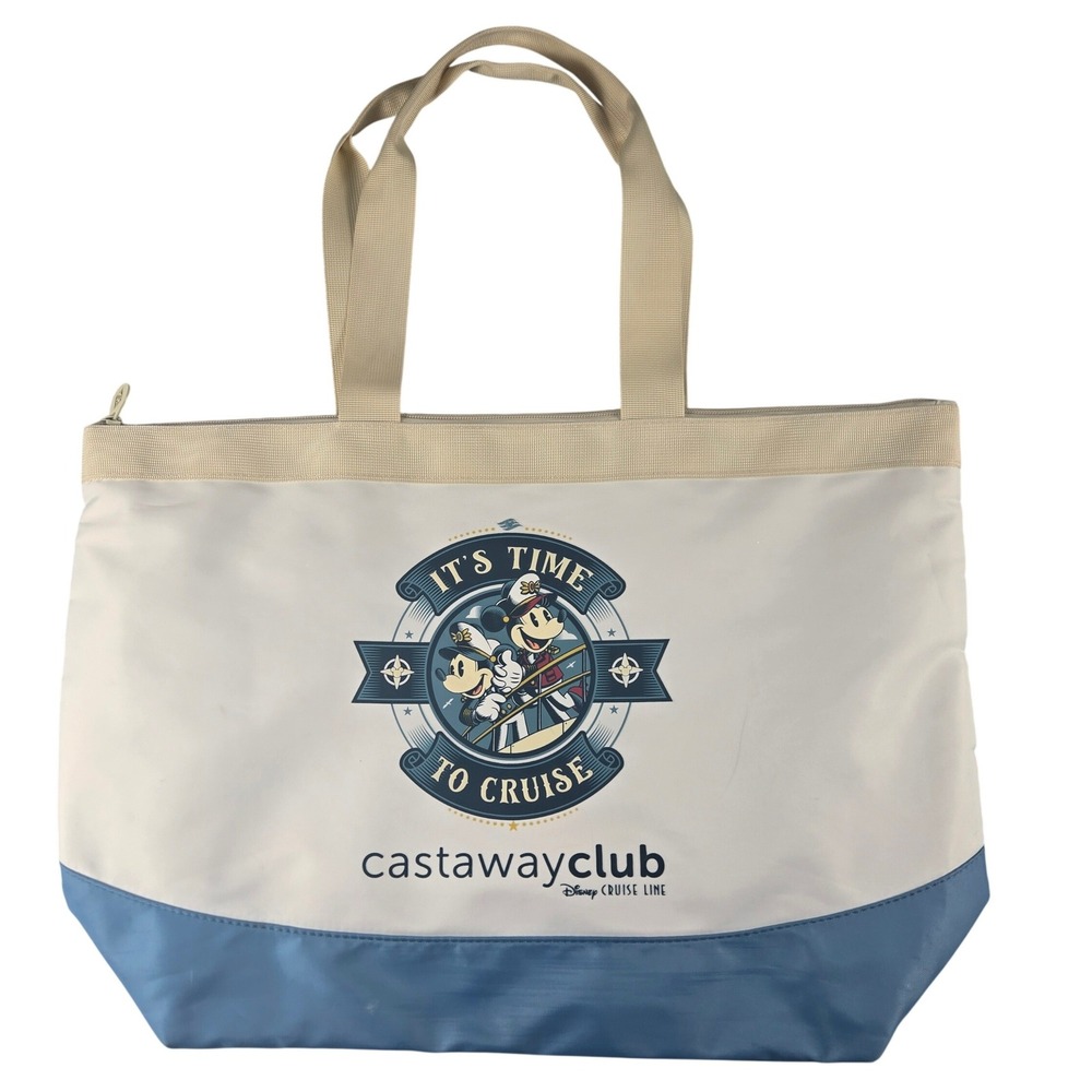 Disney Cruise‎ Line Castaway Club It's Time To Cruise Beach Tote Bag Zip Large